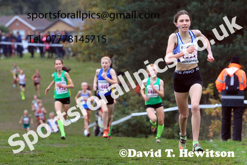 Girls Under-13s, 2022 National Cross Country Relays, Berry Hill Park, Mansfield.  Photo: David T. Hewitson/Sports for All Pics